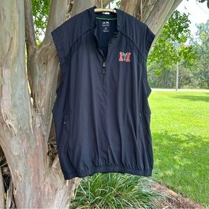 ADIDAS CLIMAPROOF Mercer University Golf Quarter Zip Mems size Xxl Vest jacket